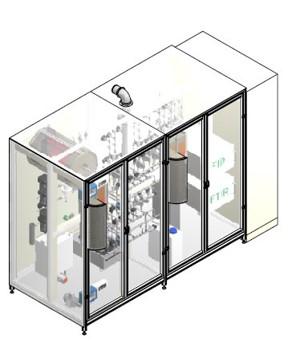 3D system sketch SCR test system for SCR catalytic converters.